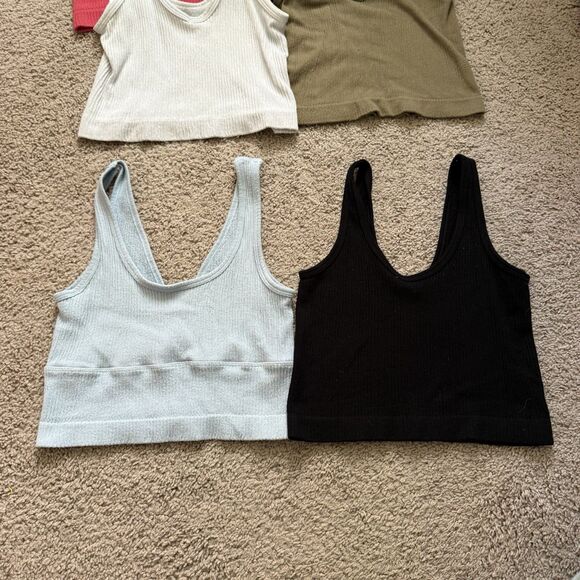 Bundle Of 6 Urban Outfitters Out From Under Ribbed Crop Tank Tops Basic Medium - Picture 4 of 8